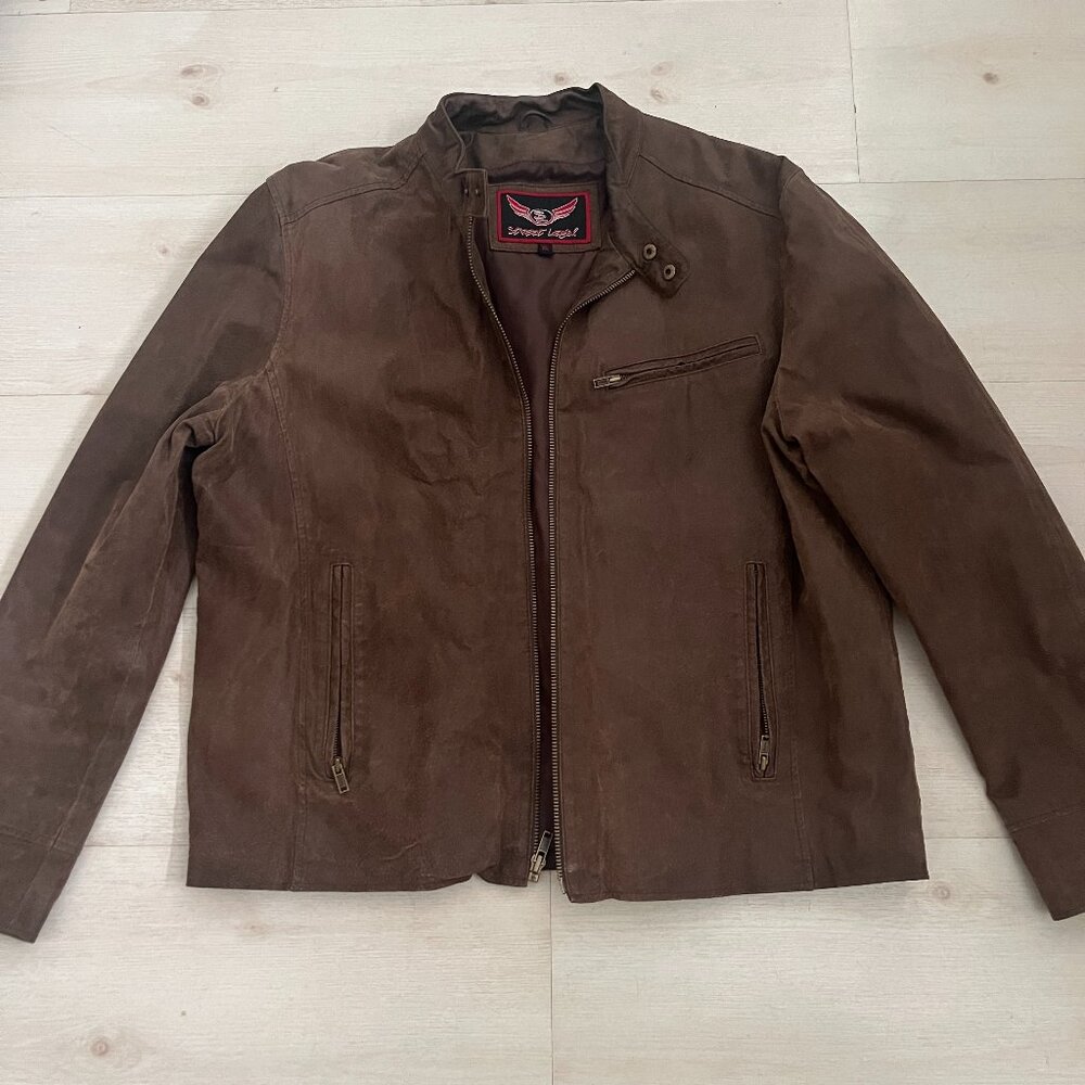 Street Legal Chocolate Brown Men's Suede Jacket Size XL